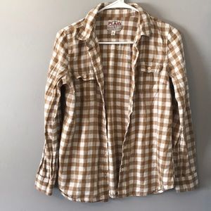 Plaid Flannel Button-Down with Pockets